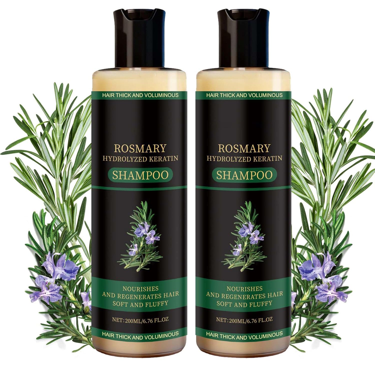 200Ml/6.76Oz Upgrade Package Rosemary Shampoo Rosemary Hydrolyzed Keratin Shampoo Organic Hair Growth Shampoo For Nourishing Strengthening Hair For Men & Women（2PCS)