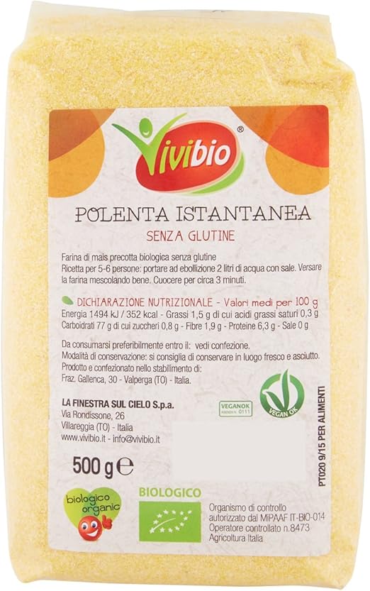 Vivibio Polenta Istantanea Senza Glutine 500 Gr Amazon It Alimentari E Cura Della Casa