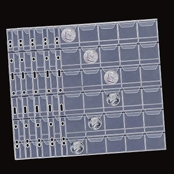 MUDOR PVC Free Coin Sleeves for Binder, 30-Pocket Pages Coin Holders