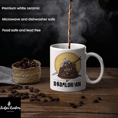 Miniatura 3 de Taza de café de 11 onzas con texto en inglés "The Dadalorian", BabyYoda The Child, regalo del día del padre, The Daddylorian, regalo del padre,