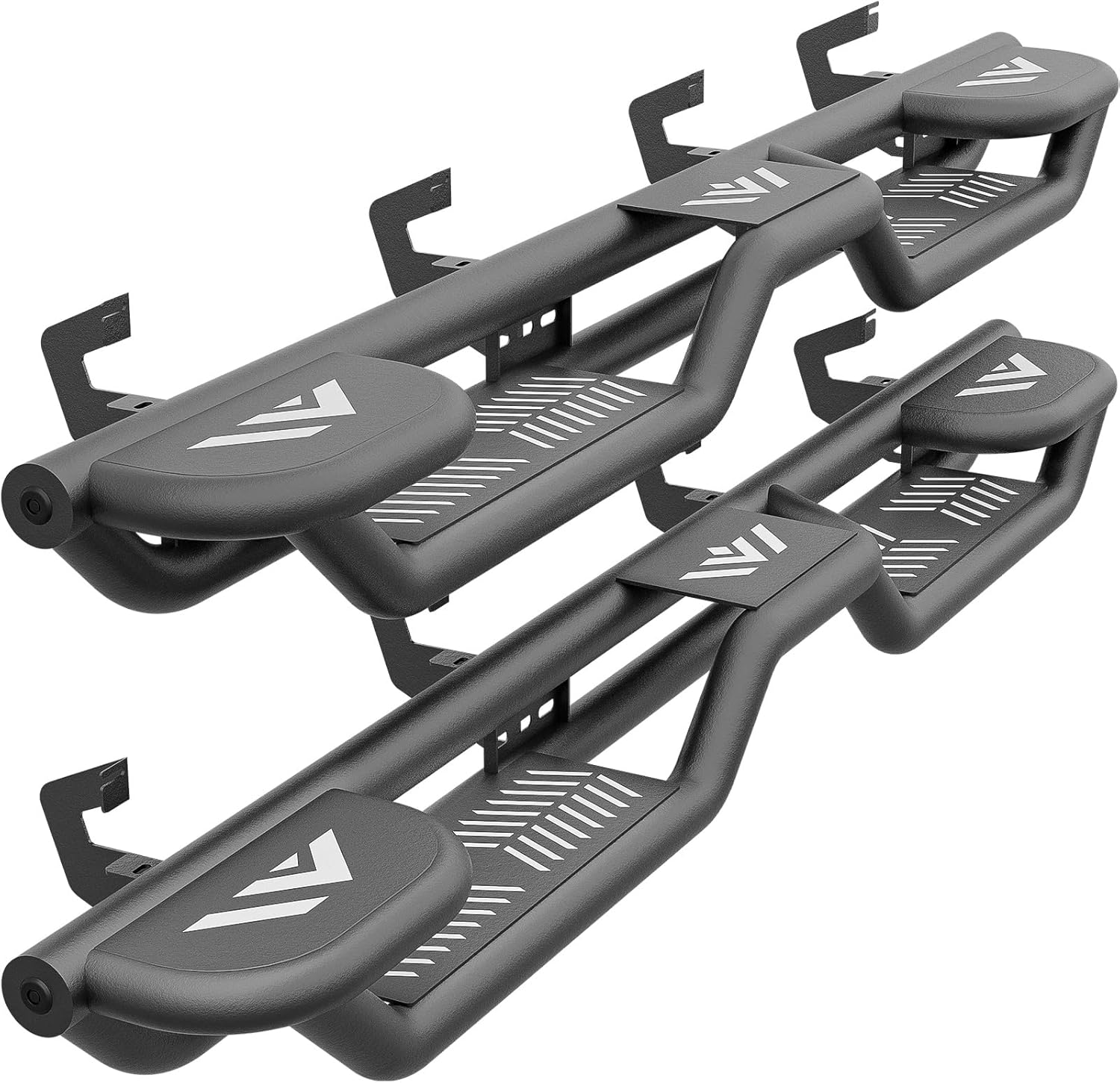 Three Raised Steps, Crew Cab Running Boards Compatible with 2019-2026 Chevy Silverado & GMC Sierra 1500, 2020-2026 Chevrolet Silverado/Sierra 2500 3500 HD Side Step (Excl 2019 1500 LD/Limited)