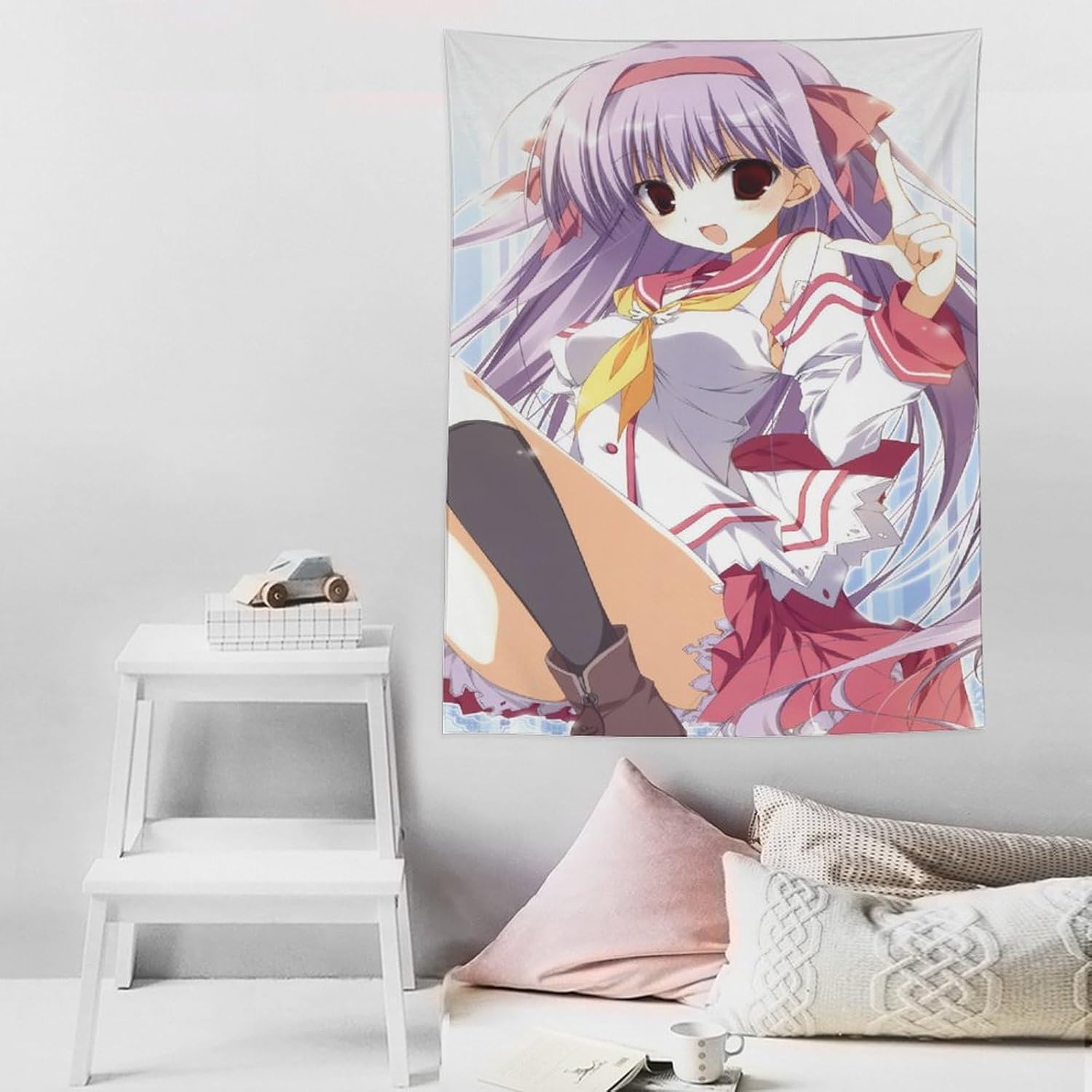 タペストリー あるぴじ学園 ヒルデ 狗神煌 ポスター背景布 壁掛け布 インテリアアートの装飾 カーテン テーブルクロス ビーチブラン