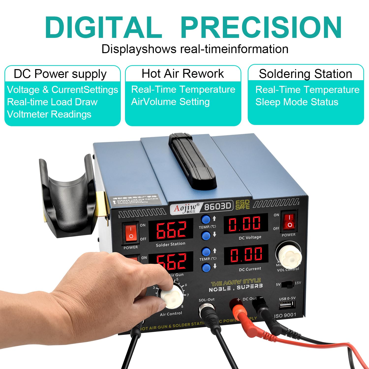 8603D Hot Air Rework Station - 3-in-1 Soldering Kit -4 8603D Hot Air Rework Station - 3-in-1 Soldering Kit -4