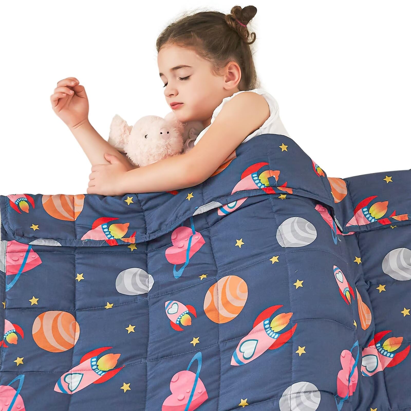 yescool Weighted Blanket 10 Pounds Cooling Weighted Lap Blanket, Space Plane Heavy Blanket for Sleeping, Breathable Weighted Throw Blanket for 80-110lbs, 40"x60"