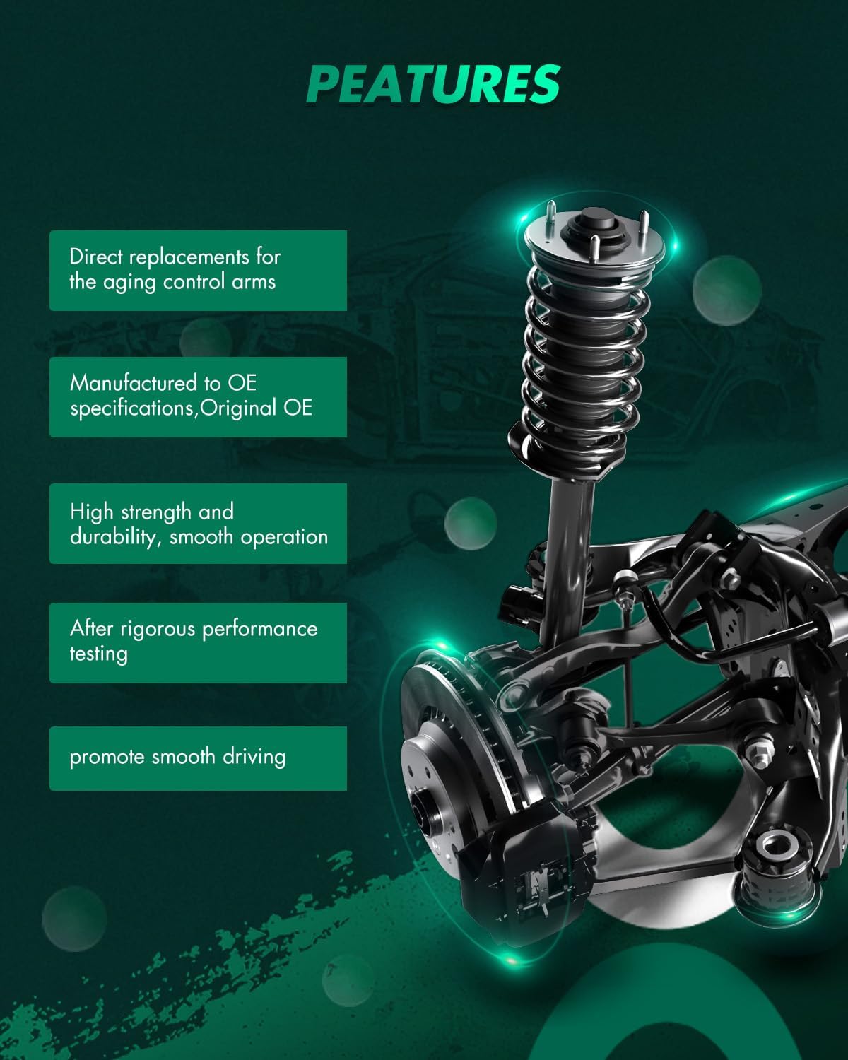 SCITOO - (4pcs) Front Strut Spring Assembly Stabilizer Bar Link Kit fit for 2008-2016 for Buick Enclave 2009-2016 for Chevrolet Traverse 2007-2016 for GMC Acadia