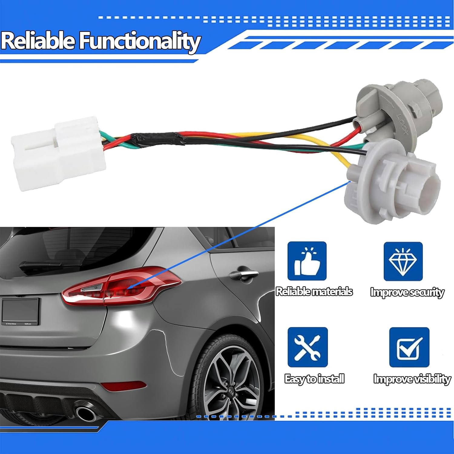 92470-A7000 Tail Light Socket Wire Harness Fit for Kia Forte 2014 2015 2016