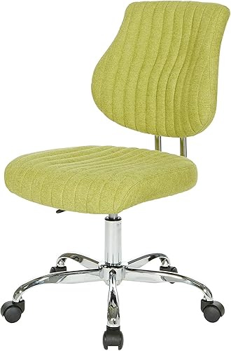 Miniatura 10 de OSP Home Furnishings Sunnydale - Silla de oficina de felpa ajustable con base cromada, albahaca