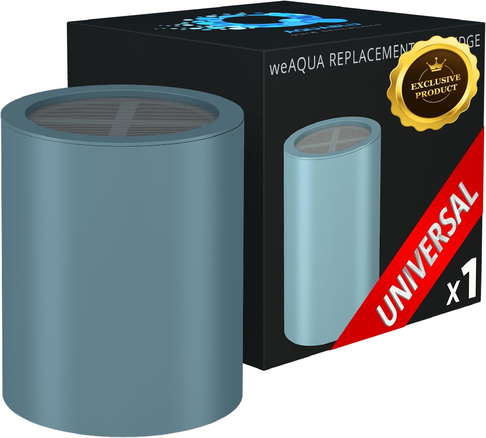 weAQUA Heavy Duty NO BS Shower Filter Replacement Cartridge 1 Pack – Dermatologist Recommended for Softer-Feeling Skin & Hair – Universal Fit, 99% Removal of Chlorine, Fluoride & Heavy Metals