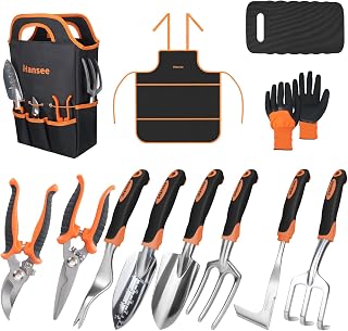 12-Piece Garden Tool Set, Aluminum Hand Tools with Tool Bag, Gardening Gift