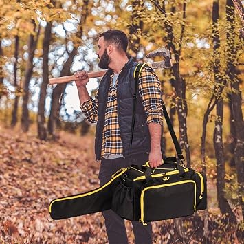 Chainsaw Case, Durable Chainsaw Bag with Removable Spill-proof & Wipe-clean Tray, Chainsaws Carrying Case Compatible with Greenworks, EGO Power+, Dewalt 14''/16''/18'' Cordless Chainsaws & Accessories