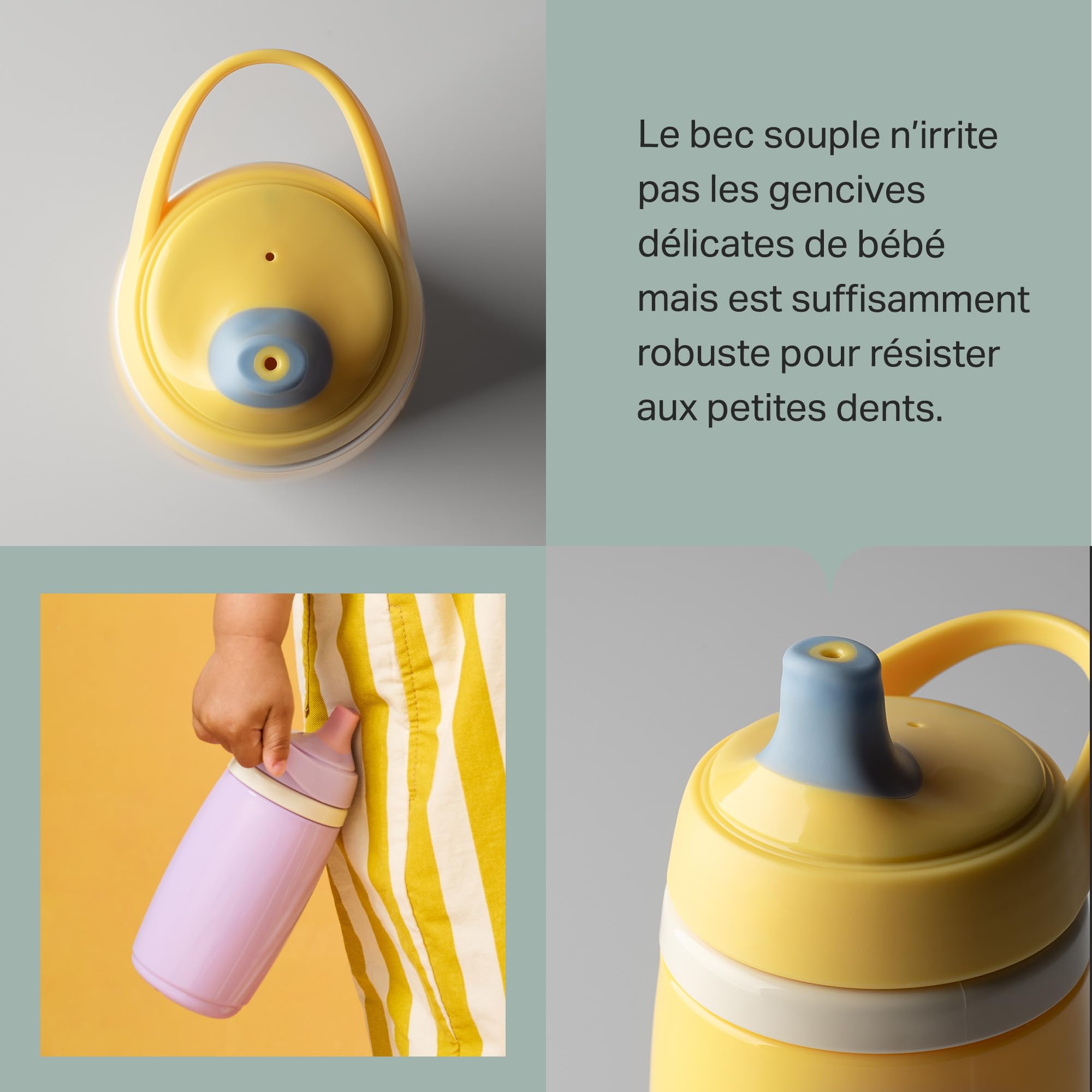 Tommee Tippee Tasse à Bec Active Isotherme, 266ml, Gourde Anti-renversement pour Bambins à Partir de 12 mois, Isotherme pour Garder les Boissons de Votre Bambin Fraîches, Bleu et Jaune, lot de 2