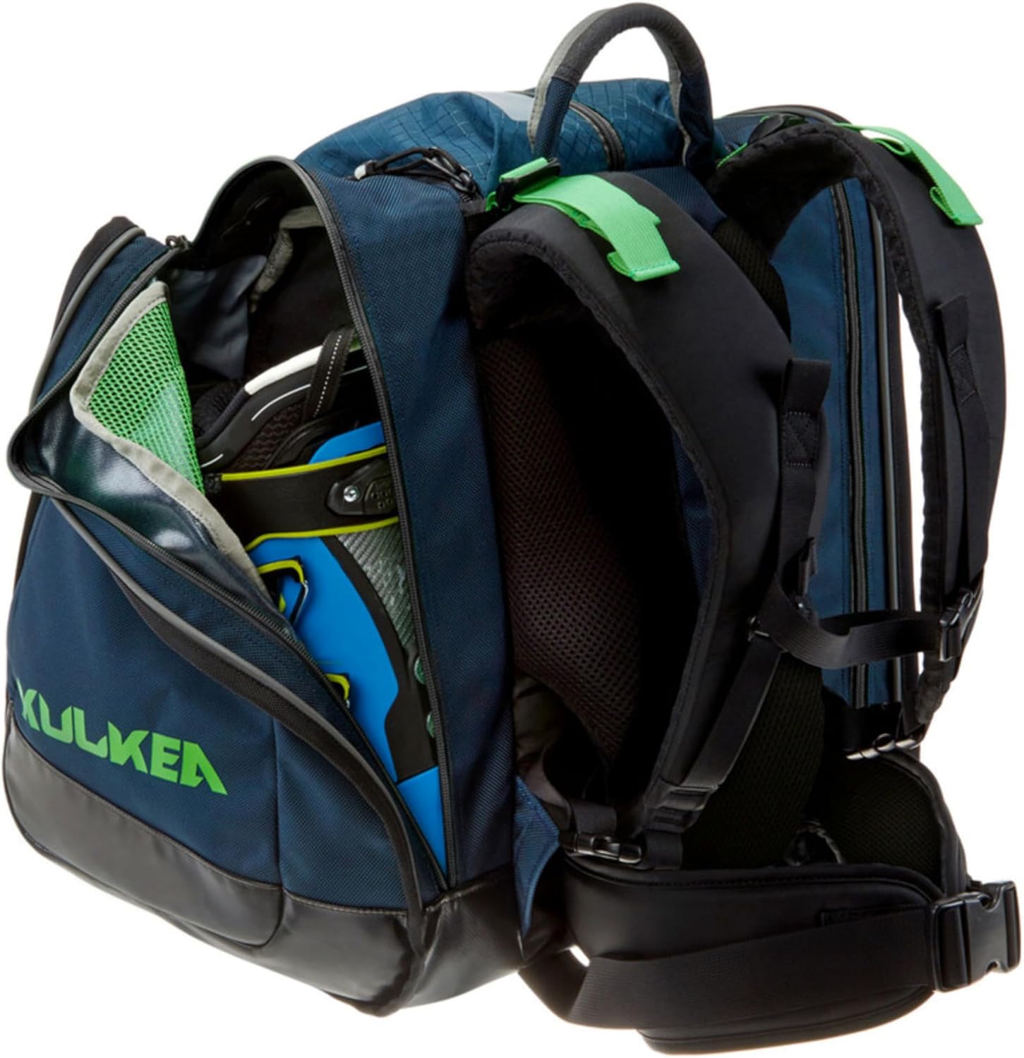 KULKEA Boot Trekker Ski Boot Backpack - Ski Boot Bag With External Helmet Sling - Durable, Spacious, Water Resistant Gear & Boot Storage