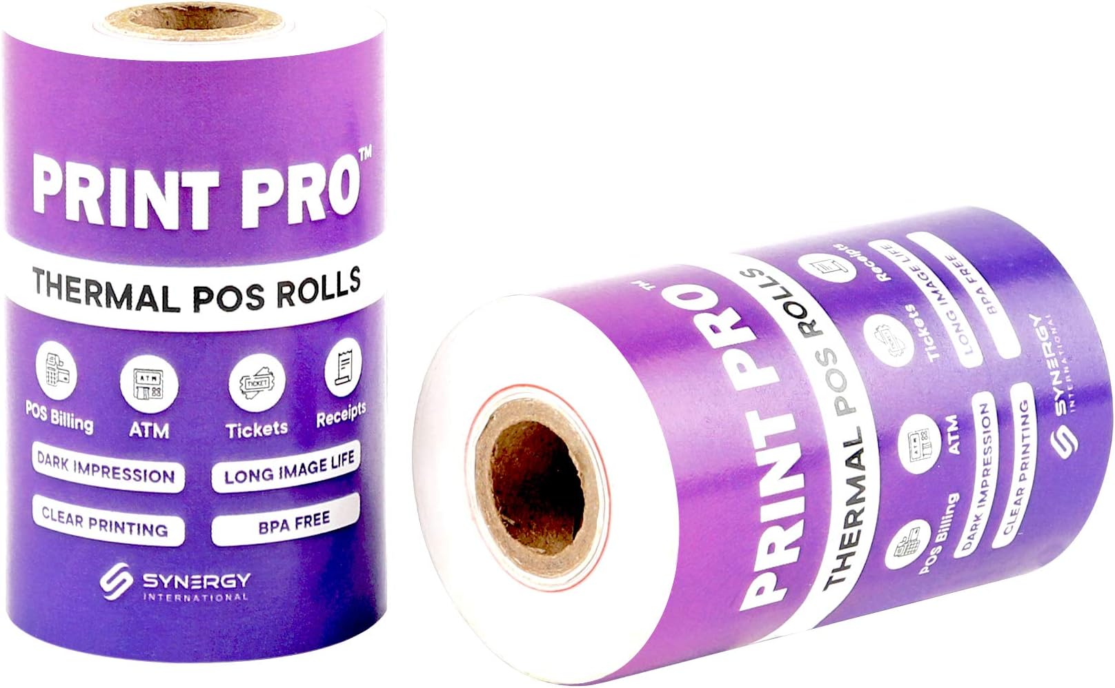 PRINT PRO™ THERMAL PAPER ROLLS ideal for POS, cash register machine, ATMs, Kiosks billing, tickets, receipts. Clear, Crisp Printing & Dark impression 48 Gsm (57 mm X 15 mtr, 50)