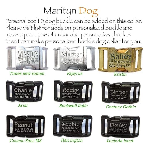 Miniatura 5 de Martingale dog collar Personalized id laser engraved silver gold metal black plastic buckle