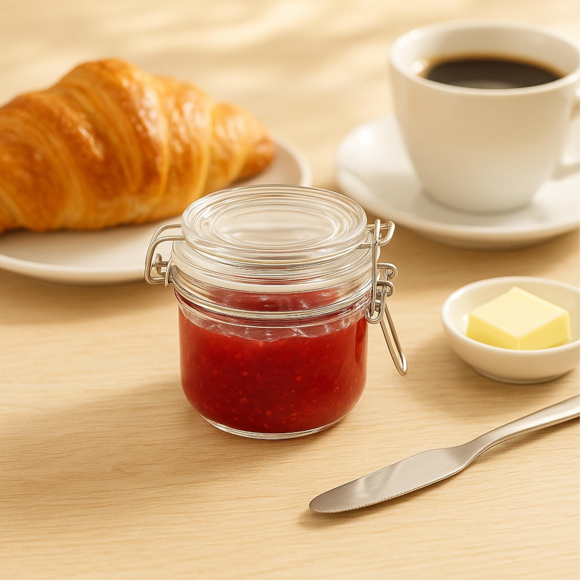gouveo 8er Set Vorratsglas 120 ml (0,12 l) rund mit Bügelverschluss – kleine Gläser zum Befüllen und Portionieren, Aufbewahrungsgläser für Gewürze, Kräuter, Marmelade und Kleinteile (BGR120)