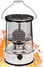 LINGOSHUN Calentador De Queroseno Grande,Estufa Camping de Queroseno Portátil para Barbacoa Interior, Sin Electricidad(Size:6L,Color:Blanco)