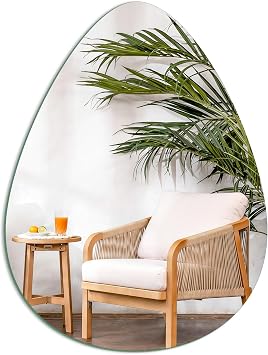 15.7x11.8 Glass Irregular Wall Mirror for Home Decor | 2mm Thin Thick Decorative Teardrop Raindrop Wall Mirror for Bathroom, Bedroom, Living Room, Entryway, Office