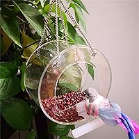 Vista 3 de Comedero para pájaros Bird Feeder Acrylic Transparent Window Viewing Bird Feeders Tray Birdhouse Travel Portable Hanging Feeder to Bird Lovers