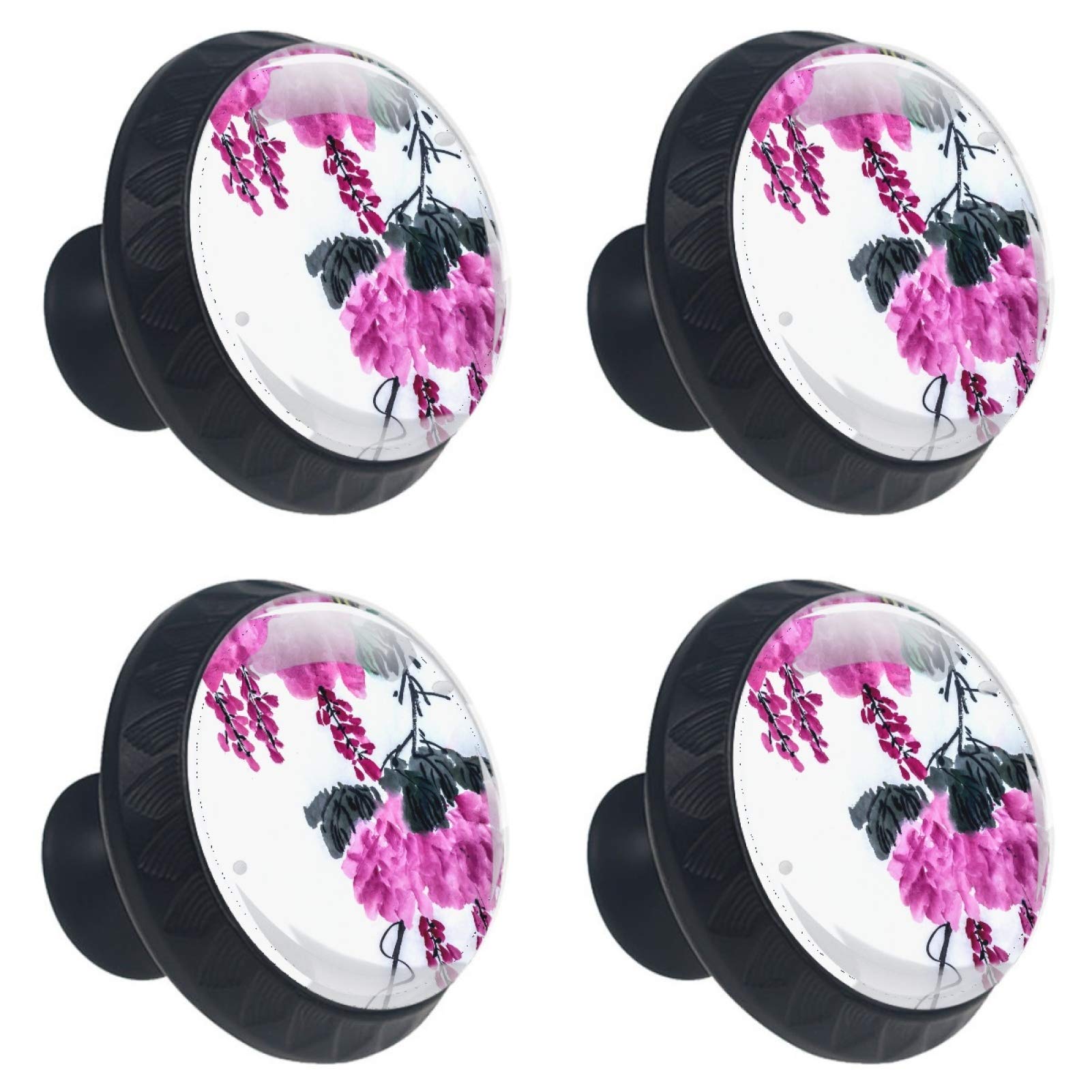 Boutons en verre blanc à fleurs pour rafraîchir une commode de chambre