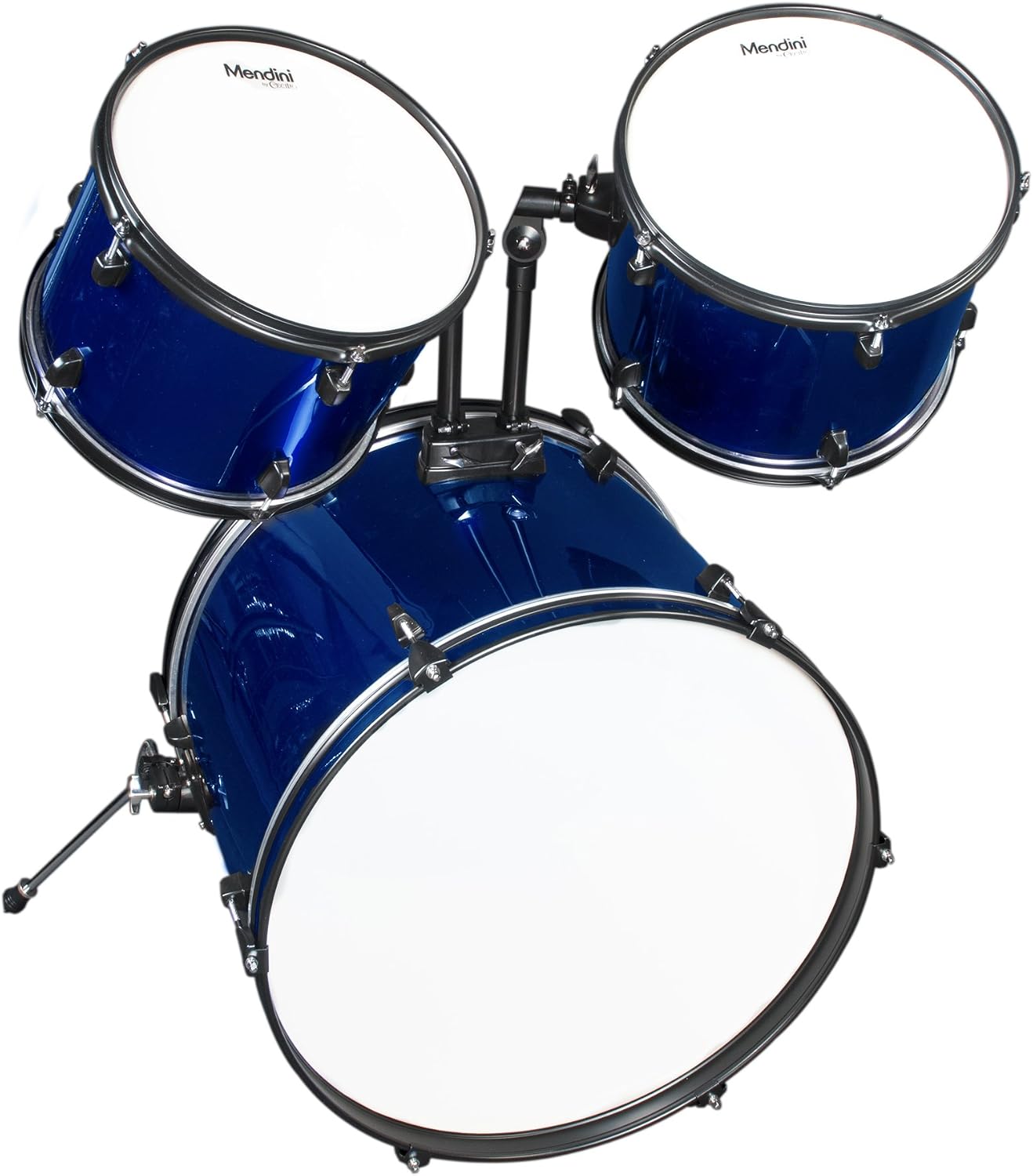 Mendini by Cecilio 5-Piece Full Size 22-inch Drum Set + Cymbals, Drumsticks & Throne (MDS80_BL)