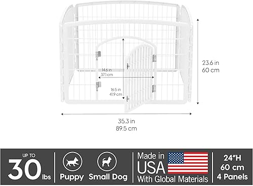 Miniatura 2 de IRIS USA Dog Playpen Exercise Pet Playpen Without Door 4-Panels 24 H
