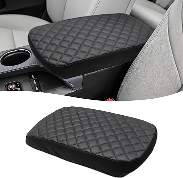 KBH Center Console Armrest Cover for Toyota Avalon 2013 2014 2015 2016 2017 2018, Vinyl Leather Interior Accessories, Car Arm Rest Lid Protector, Anti-Scratch, Black