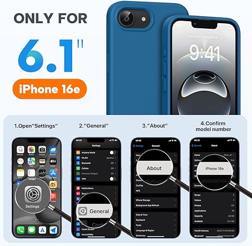 Miniatura 1545 de Miracase - Funda diseñada para iPhone 11 con protector de pantalla, funda de goma de silicona líquida, protección total contra caídas y a prueba