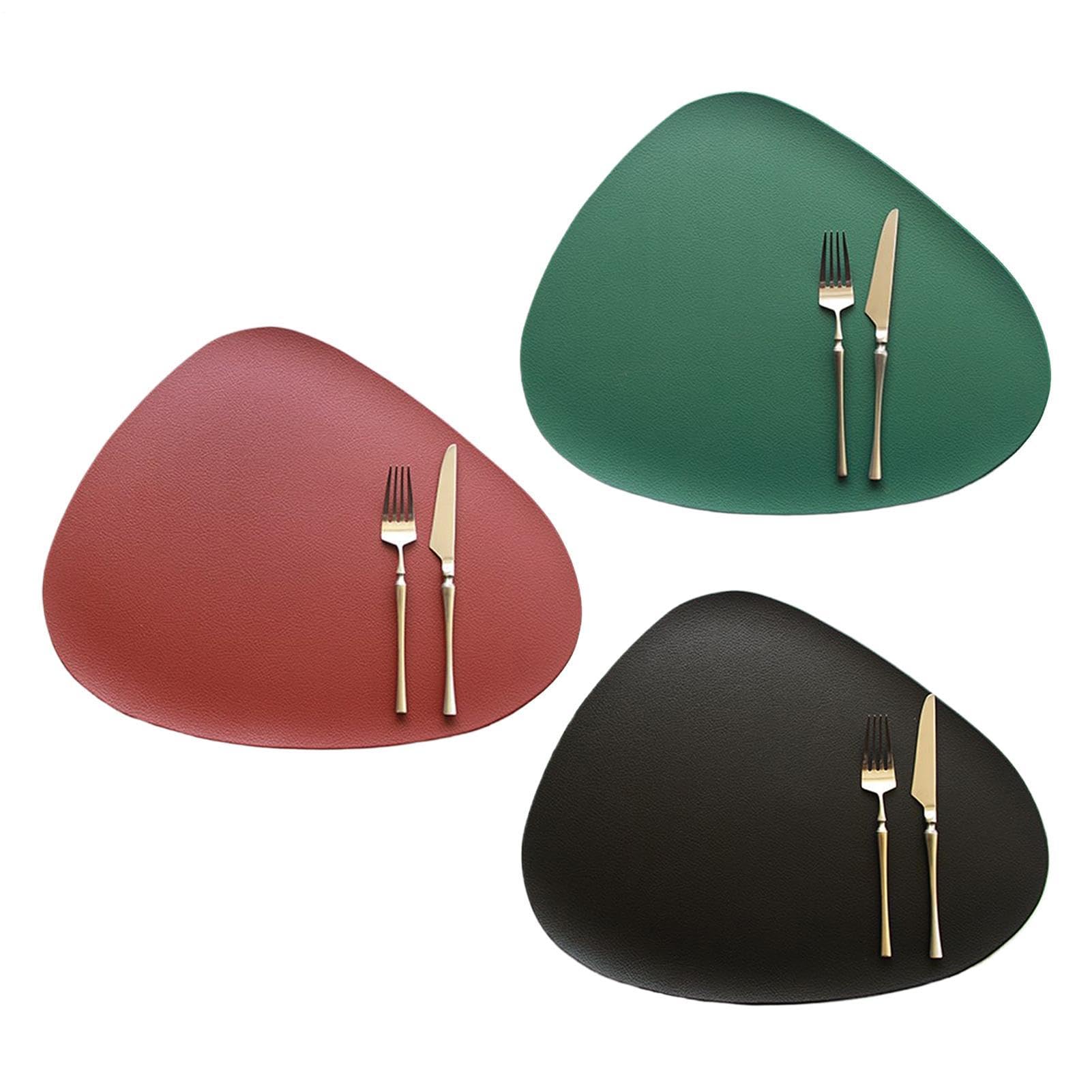 Sets de table ronds en cuir antidérapants pour décoration maison