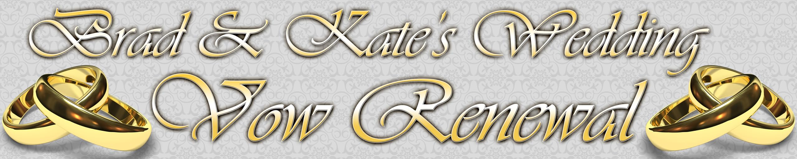 2 x Personalised Wedding Vow Renewal Banners