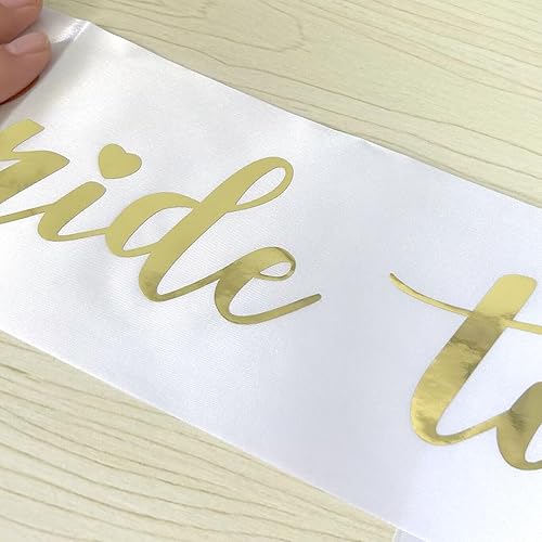 Miniatura 5 de Banda de novia para despedida de soltera, despedida de soltera, boda, compromiso, fiesta, regalo, banda de satén blanco con letras de lámina de oro