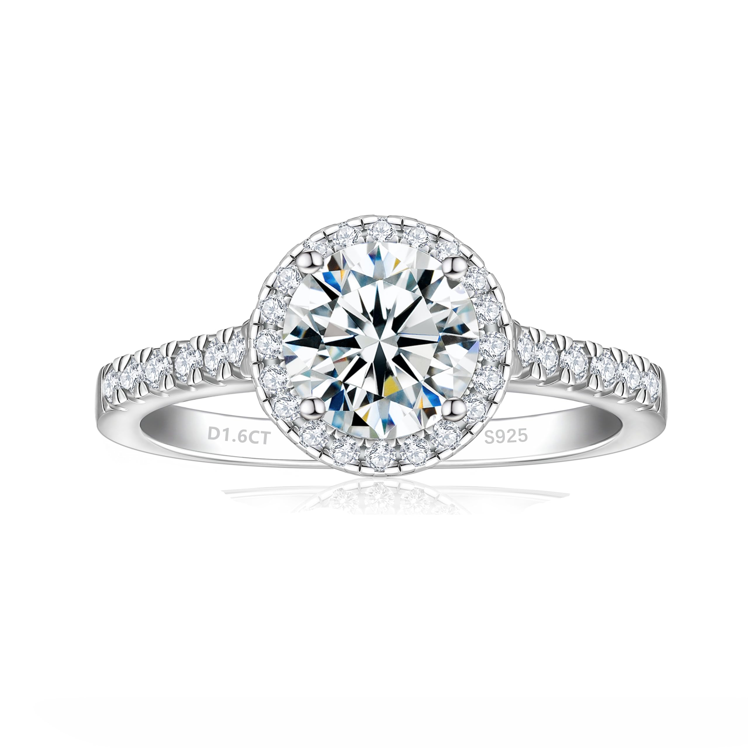 SILVERNANA Oval/Heart/Round Cut Moissanite Engagement Ring for Women 925 Sterling Silver D Color VVS1 Clarity Moissanite Promise Ring for Her Size 4-