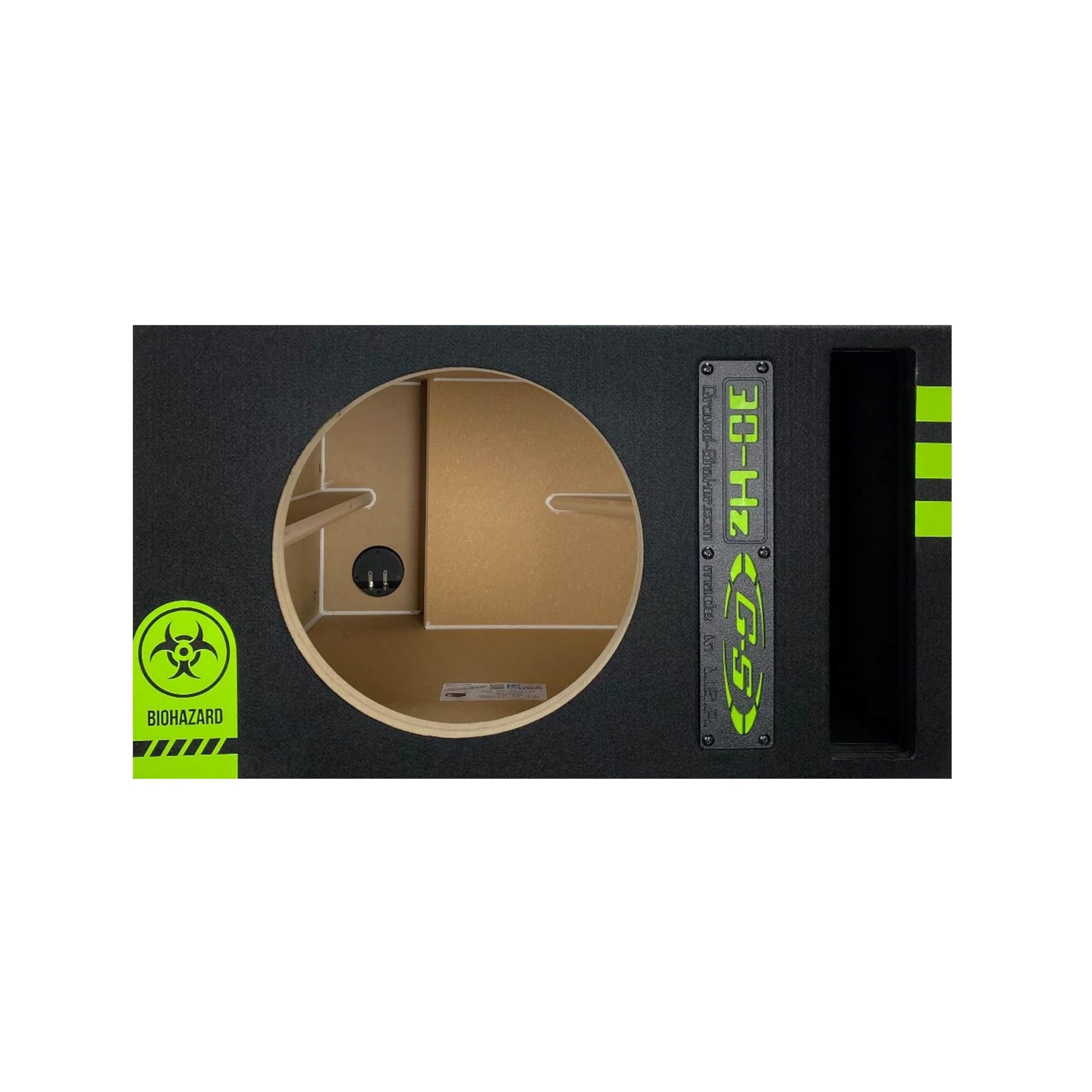 30HZ Reinforced Competition Single Ported Sub Box Sub Woofer Enclosure Speaker Box Car Audio Subwoofer Ground Shaker Box Ground-Shaker (Biohazard, 15")
