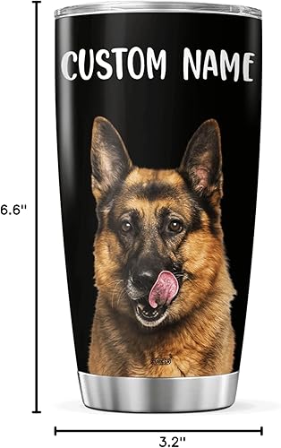 Miniatura 8 de CUBICER Vaso de café personalizado de pastor alemán, taza aislada con tapa, regalos de Navidad para amantes de los perros, mujeres, hombres, vasos