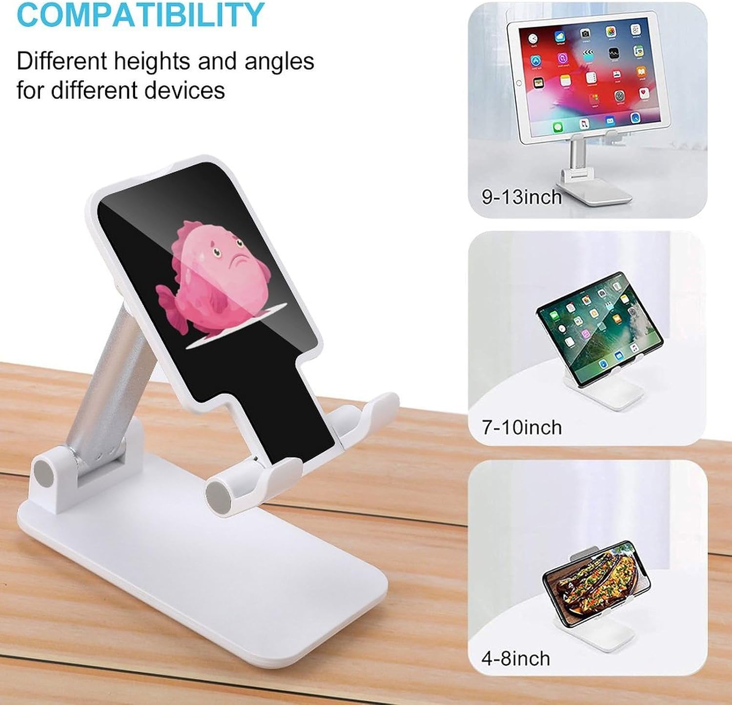 Cute Blob Fish Blobfish Folding Cell Phone Stand for Desk image 3