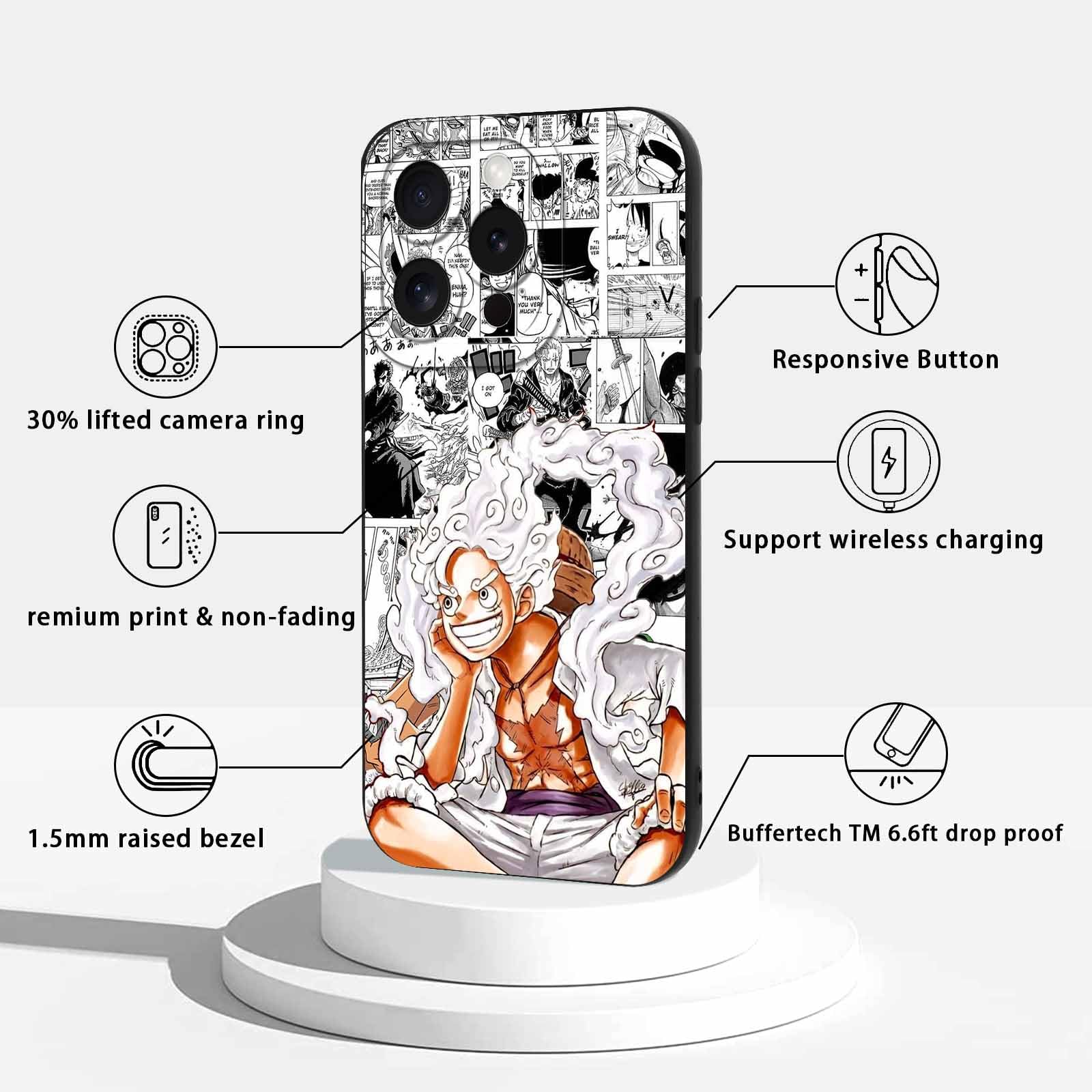 Custodia IPhone 15 Pro Con Motivo Anime Zoro E Gear 5 – 2 Pezzi In TPU Trasparente Morbido – Cover Manga Antiurto 6,1″ - 3