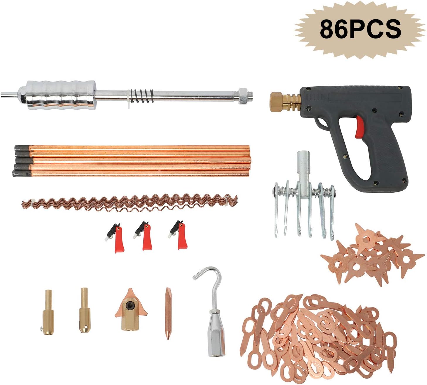HYDDNice 86Pcs Stud Welder Dent Puller Spot Welding Pulling Repair Tools Kit Set for Truck SUV