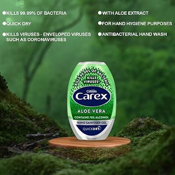 Hand Sanitiser Gel - Antibacterial, Aloe Vera, Gel Form - 50ml Bottle, Pack of 4 - Personal Hygiene Solution for Hands