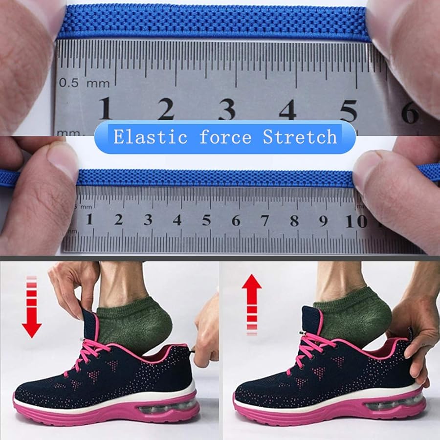 Lacci Elastici Per Scarpe No Tie - 2 Paia, Con Chiusura Metallica, 120cm, Per Sport E Casual - Foto 10