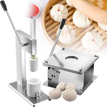 Baozi Maker, Semi-Automatic Bun Making Machine, Steel Chinese Bao Making Mold, Manual Bun Making Machine, 400-500buns/H, for Cooking Delicious Baozi,Large