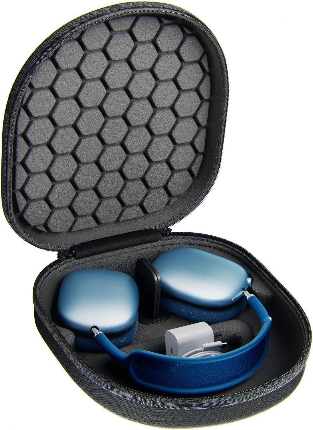 SY-K Smart Case Compatible for Airpods Max, Sleep Mode, Anti-Scratch and Anti-Dust, Portable Carry Travel Case for Airpod Max, Headphone. (Case/Black)