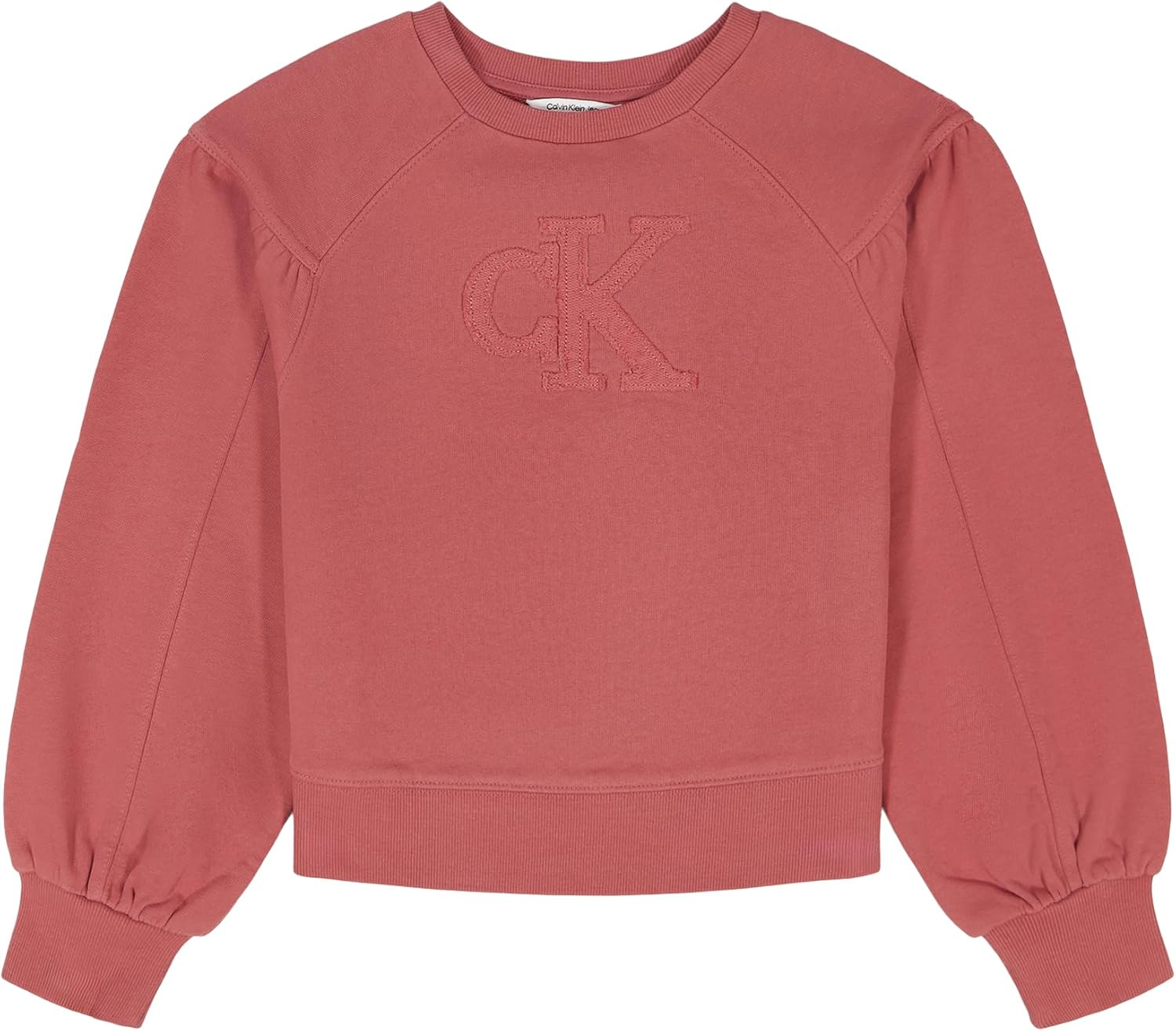 Calvin Klein girls Long Sleeve Popover Cozy Crew Neck Sweatshirt