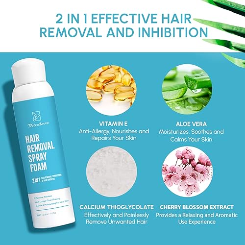 Miniatura 4 de Espuma en aerosol para depilación - Fórmula más reciente de ingredientes 100 naturales crema para depilación eficaz e indolora espuma en aerosol