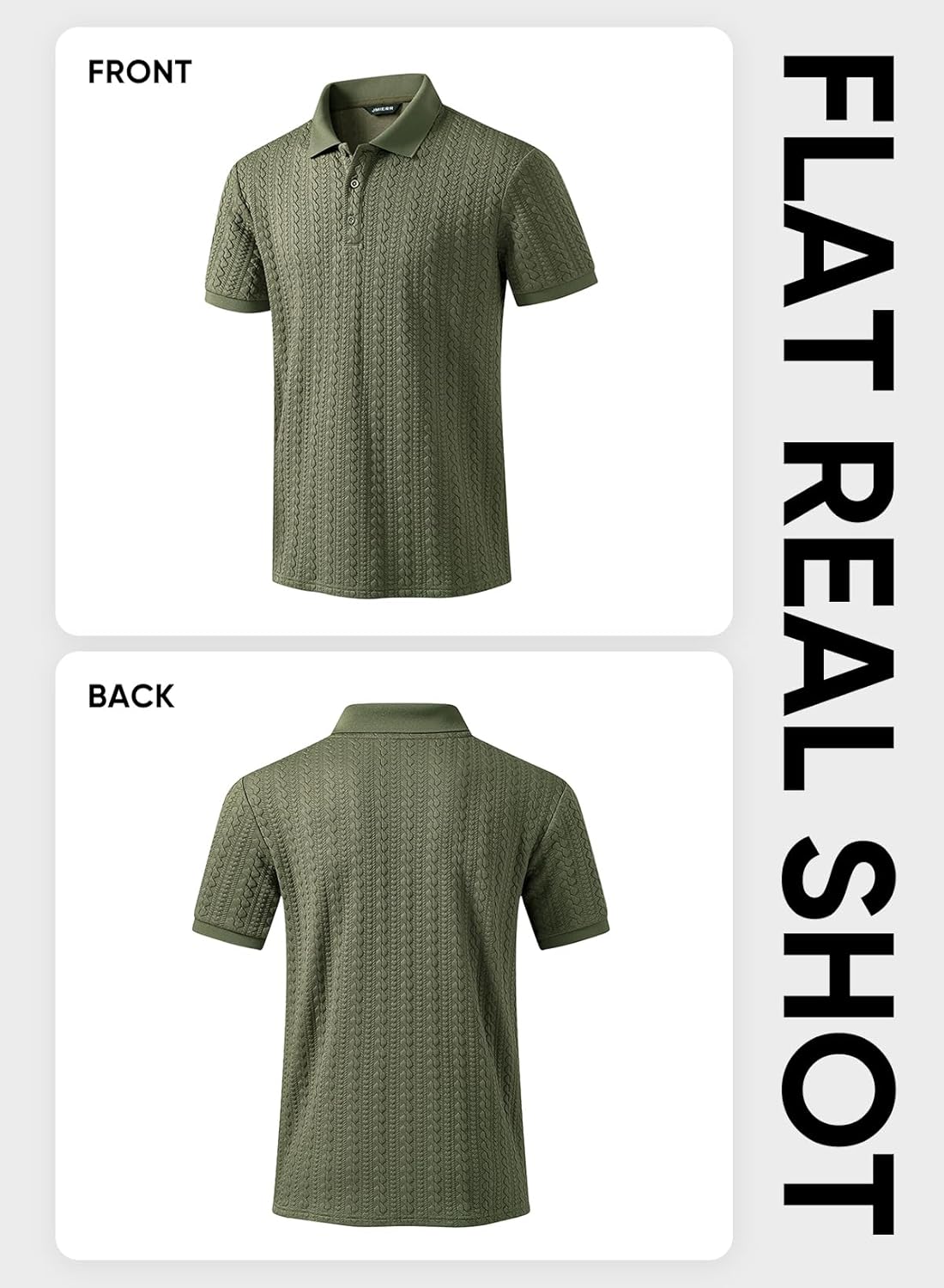 JMIERR Men's Polo Shirt Casual Knit Ribbed Textured Short Sleeve T Shirt Stretch Golf Shirt Summer Vacation Beach Shirts - Image 9