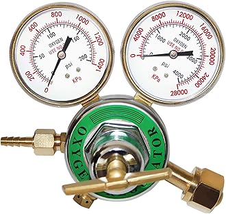 Heavy Duty Oxygen Regulator, Large Tank Gauge Cutting Torch Regulator, Outlet 0-200PSI Inlet 0-4000PSI CGA 540