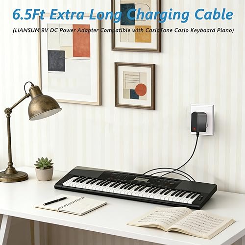 Miniatura 5 de LIANSUM Adaptador de corriente de 9 V CC compatible con CasioTone Casio Keyboard Piano AD-5 WK-110 WK-200 LK-43 LK-100 CTK-2100 CTK-496 CTK-710