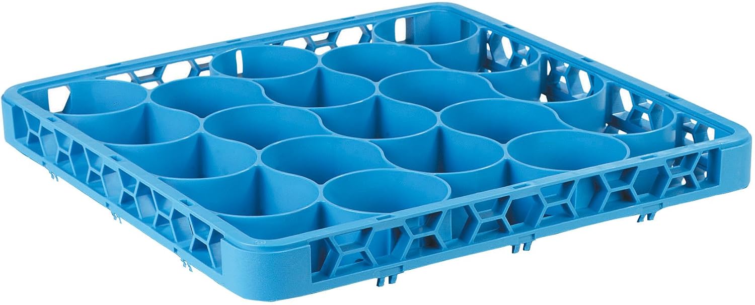 Carlisle FoodService Products CFS REW20S14 OptiClean NeWave Polypropylene 20-Compartment Short Glass Rack Extender, 19-3/4" Length x 19-3/4" Width x 10.87" Height, Blue (Case of 6)