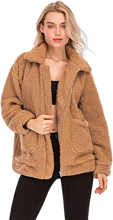fuzzy camel jacket
