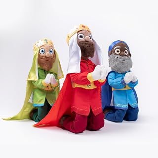 Jibarito de la Cajita 13.5" Los Reyes Magos Plush Figurines – The Three Wise Men Christmas Set with Internal Support – Festive Décor