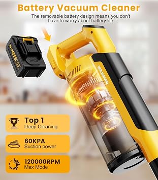 Cordless Stick Vacuum Cleaner V1, 8000mAh, 2 Batteries, 700W Brushless