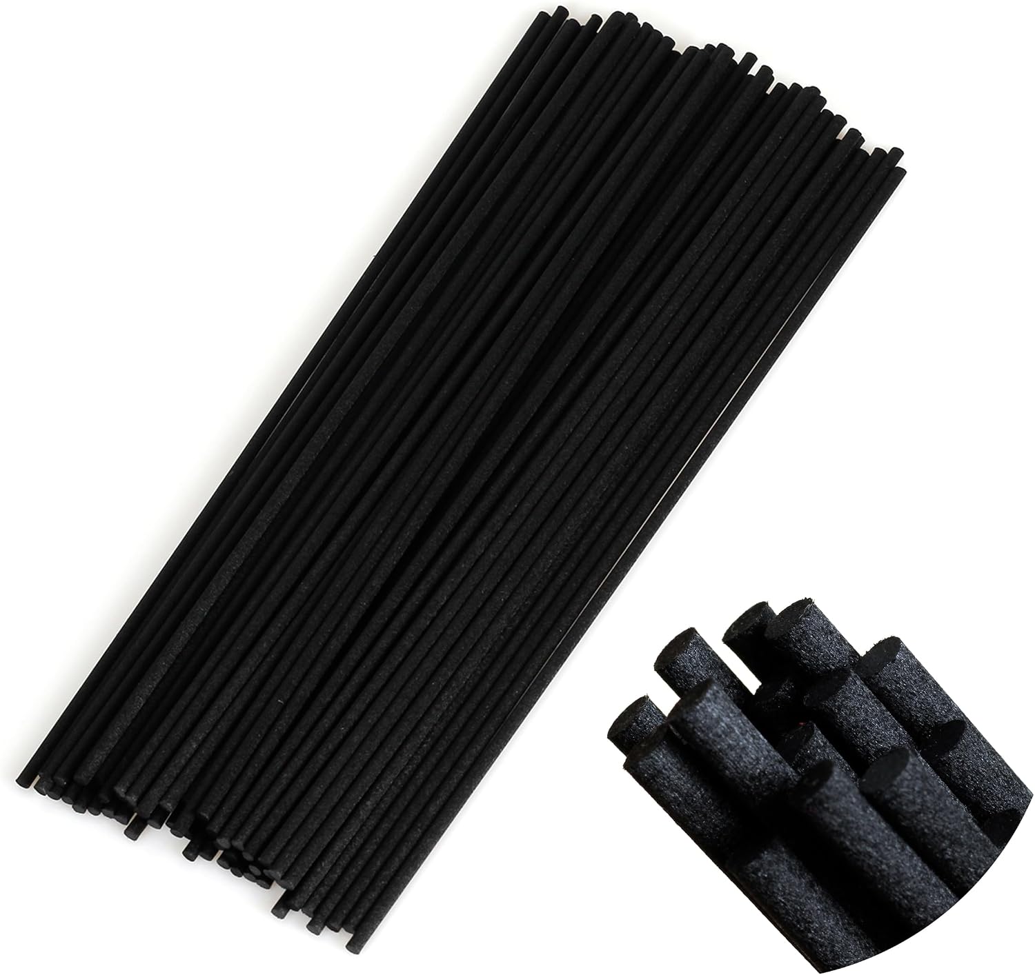Black Fibre Reed Diffuser Sticks 20pcs 43cm x 5mm Black Fibre Reed Diffuser Sticks Thick Diffuser Reeds Sticks Diffuser Sticks for Diffuser Oils Fragrance Refill Fibre Reeds for Diffusers
